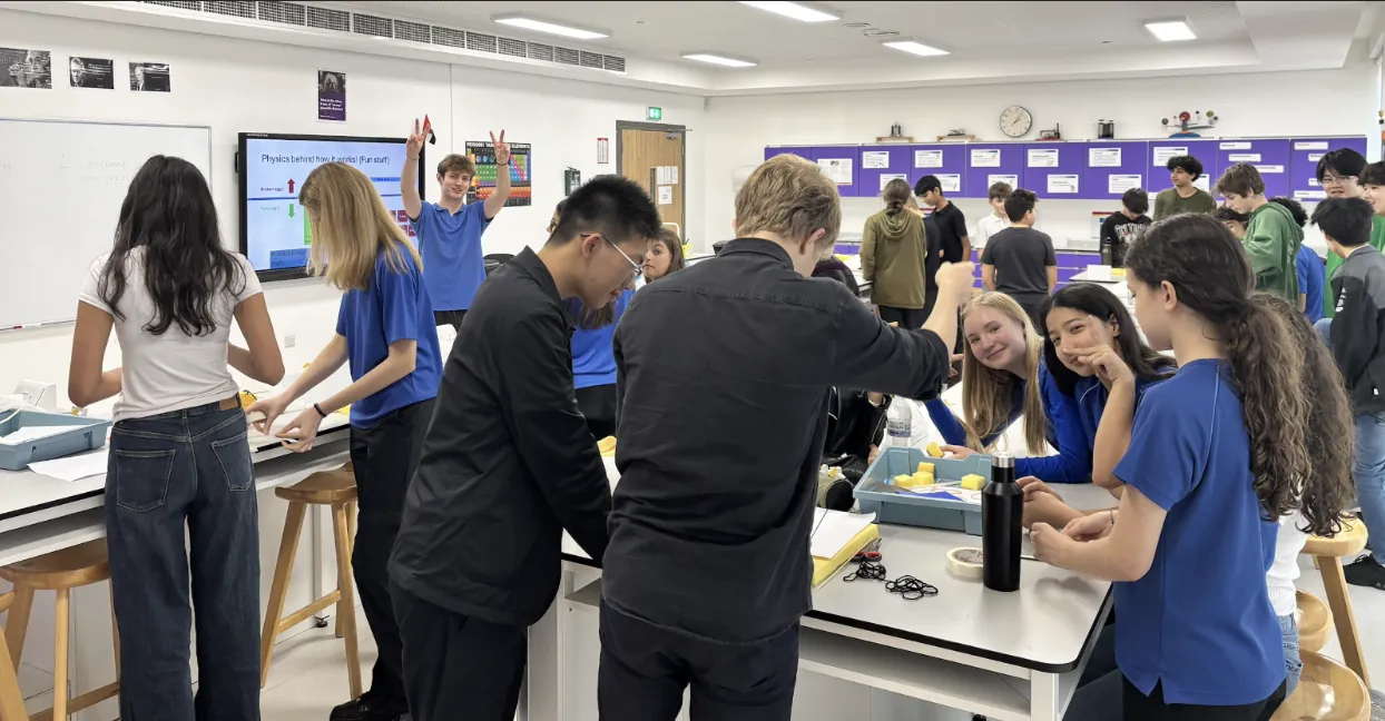 Students developing Egg Drop protection systems during a workshop